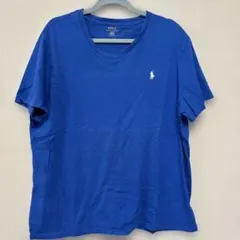 Ralph Lauren ブルー Vネック Tシャツ　XL