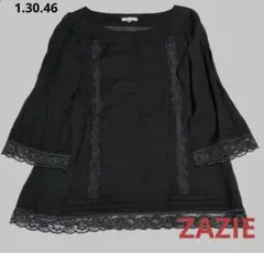 【ZAZIE】 黑　透け感あり　ブラウス　トップス