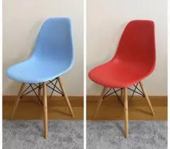 イームズ Eames DSR シェルチェアー 椅子 青 赤 2脚セットのサムネイル