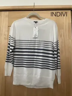 INDIVI ストライプニットセーター 38