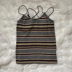 ストライプ クロスストラップ キャミソール