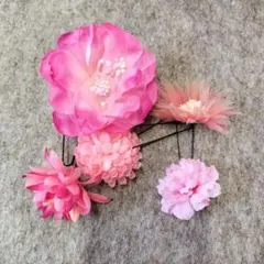 七五三ピンクの花飾り 5個セット