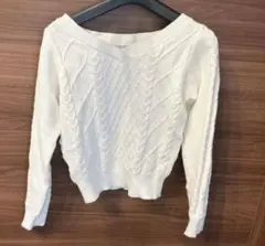 PROPORTION 白ニット　ショート丈