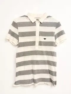 MAISON KITSUNE メゾンキツネ　ポロシャツ ボーダー グレーのサムネイル