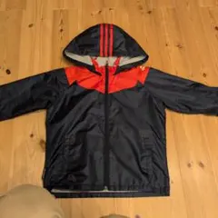 adidas フード付きジャケット 120cm ネイビー/レッド