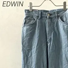 EDWIN デニムパンツ ストレート ハイウエスト ポケット付き 大きめ