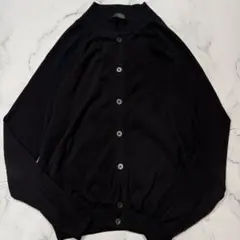 希少 極美品 ZANONE 近年モデル メンズ48 カーディガン 春夏 綿 黒