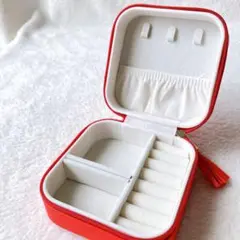 ☘️宝石箱旅行ジュエリーボックス　収納　MINIタイプ　トラベル　赤