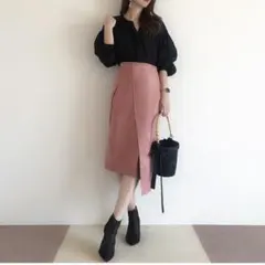 MODE ROBE アシンメトリースエードタイトスカート