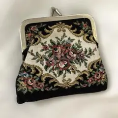 花柄　ゴブラン織り　がま口 コインケース　小銭入れ