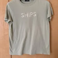 SHIPS Tシャツ ライトグリーン ロゴ刺繍　150
