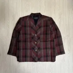 あったか裏ボア◎チェック柄ジャケット レッド系