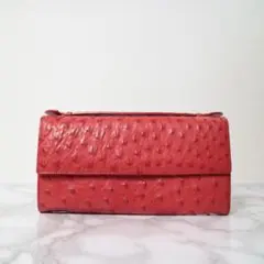 〈美品〉KAIYO オーストリッチ トラベルウォレット ハンドル付 長財布のサムネイル