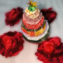 ハンドメイド 布製クリスマスツリー 飾りセットのサムネイル