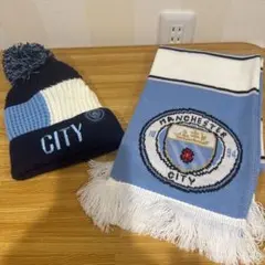 マンチェスターシティ ニット帽＆マフラー セット