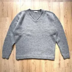 PAPAS パパス Ｖネックグレーニット 長袖