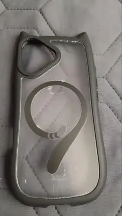 【未使用】iPhone17用ケース 猫耳デザイン 透明 ブラックフレーム