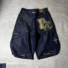RECON 90s 00s ブラックデニム ダブルニー ショーツ L リーコン - メルカリ