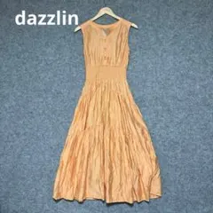 dazzlinオレンジ ノースリーブ ロングワンピース