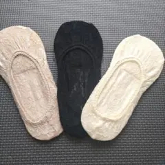 レースフットカバー 3足セット　スニーカーソックス