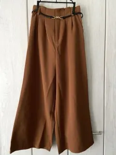 RETRO GIRL レトロガール ワイドパンツ ベルト付 オレンジ ブラウン