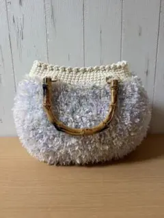 ハンドメイド かごバッグ バンブーハンドル