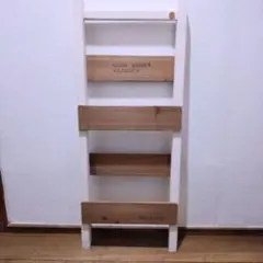 木製　フレンチカフェ風　ラダータイプ　スリッパラック　収納ラック　インテリアにも