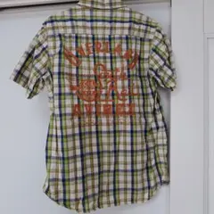 AVIREX 半袖シャツ チェック柄 刺繍 ロゴのサムネイル