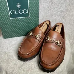 美品‼️GUCCI グッチ　ブラウン　レザー ホースビットローファー　本革　箱付き