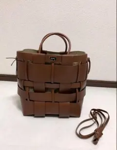 【極美品】ZANCHETTI ザンケッティ ウーブンショッパートート バッグwのサムネイル