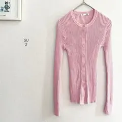 GU シアーリブカーディガン ピンク　9646のサムネイル