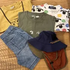 Tシャツ3枚とデニムショートパンツセット 100cm おまとめ 帽子追加
