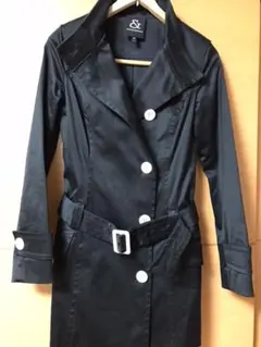 新品★＆by P&D 立ち襟ちっくなトレンチコート黒38★ピンキー