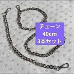 新品シルバーカラー ウォレットチェーン　バッグチェーン　鎖　銀色　シンプルのサムネイル