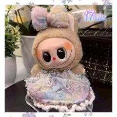 ドレス ラブブ labubu ぬい服 ワンピース レース 花柄 パープル