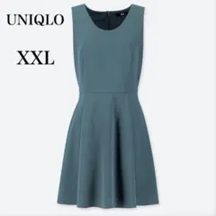 ユニクロ ドレープミニワンピース 大きいサイズ ノースリーブ 無地 上品