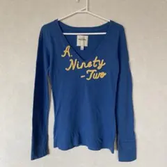 アバクロ　ロングTシャツ　青　XL