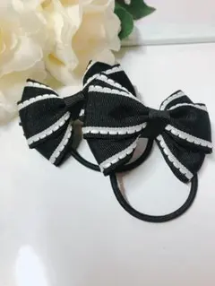 ハンドメイド リボン ヘアゴム　2個セット