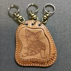 絶版品　猫のダヤン　レザーキーホルダー