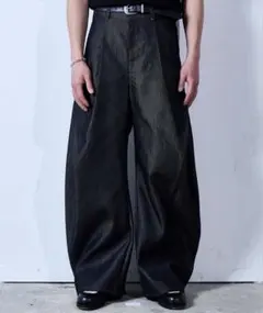 CS】stripe cross tuck drape slacks 黒 M - メルカリ