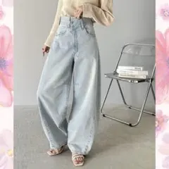 新品【classicalelf】アシメウエストカーブデニムパンツ*ブリーチMのサムネイル