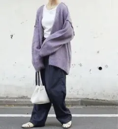 FREAK’S STORE 深Vネック シャギー ニット 2way カーディガン