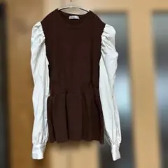 INGNI 袖異素材パフスリーブニット