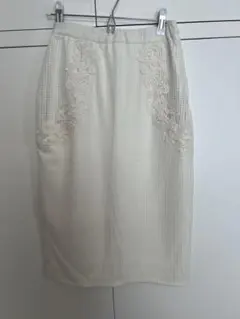 rienda アイボリー ストライプ タイトスカート M