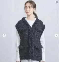 【ユナイテッドアローズ】ミックスチェックツイードニットベスト