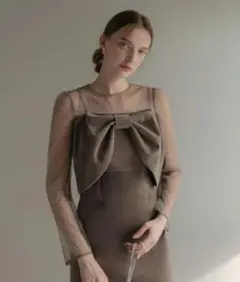 極美品✨️LEJA　2WAYリボンビスチェベロアIラインドレスワンピース