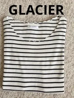 GLACIER リブ編み ストライプ Tシャツ 半袖