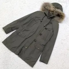 イネド INED モッズコート カーキ 9号(M) ボアライナー ラクーンファー
