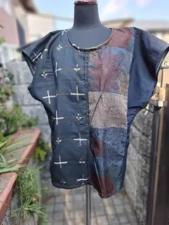 10種類の大島紬からのフレンチ袖チェニック