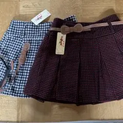 ブラックチェック プリーツスカート ２点セット